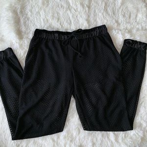 Almost Famous Black Mesh Joggers Size Medium